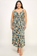 Plus Size Floral Wrap Maxi Dress