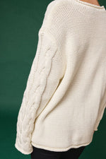 Cable Knit V-Neck Sweater