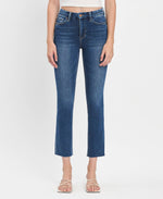 High Rise Crop Slim Straight Jeans
