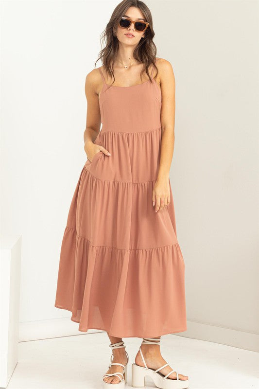 Penny Mauve Tiered Dress