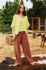 Wide Leg Cotton Gauze Pants