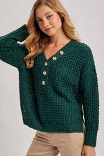 Thermal Henely Sweater Top