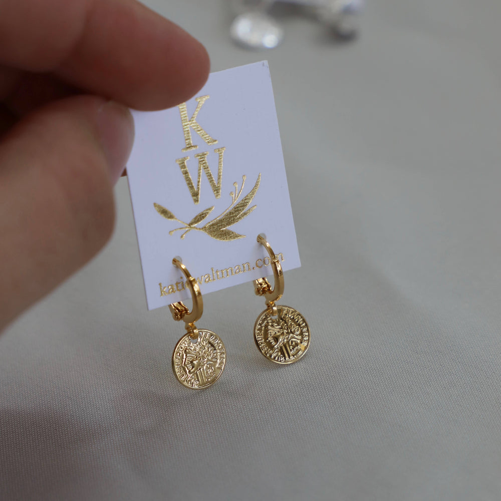 Petite Coin Huggie Earrings