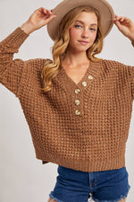 Thermal Henely Sweater Top