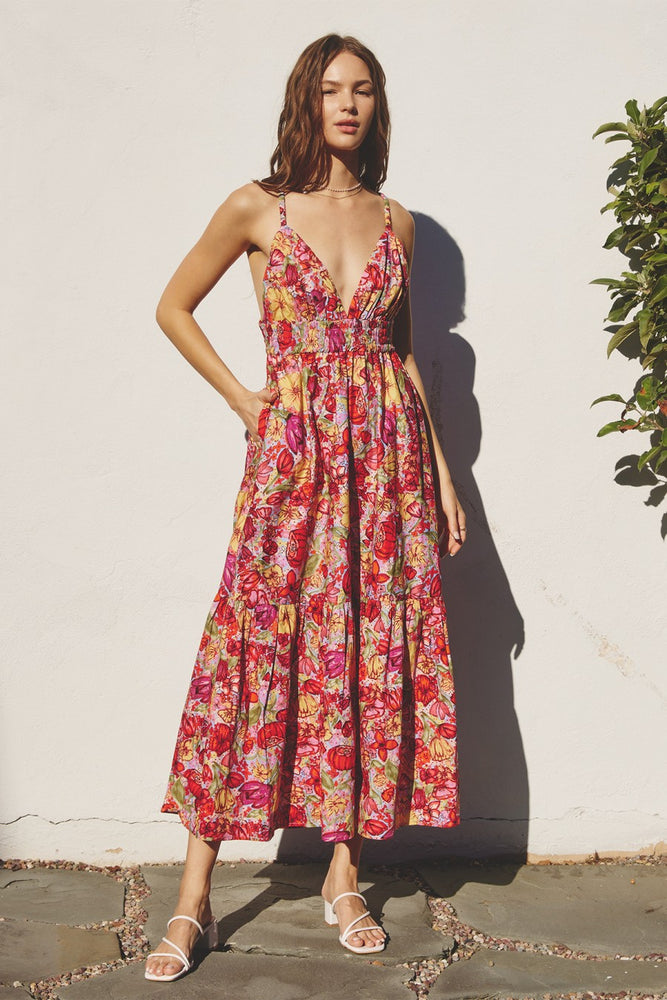 Tank Maxi Dress Red Floral