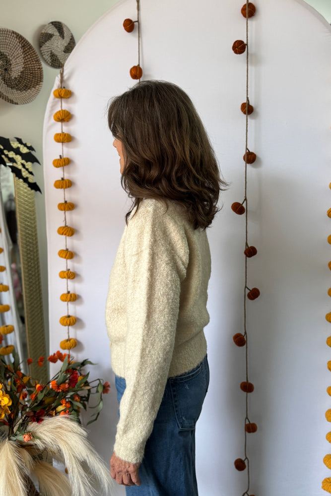 Button Front Cardigan Cream