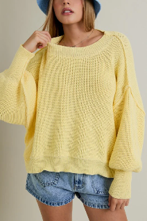 Pullover Mock Neck Sweater Yellow