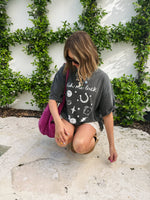 Wish Me Luck Graphic Tee Charcoal