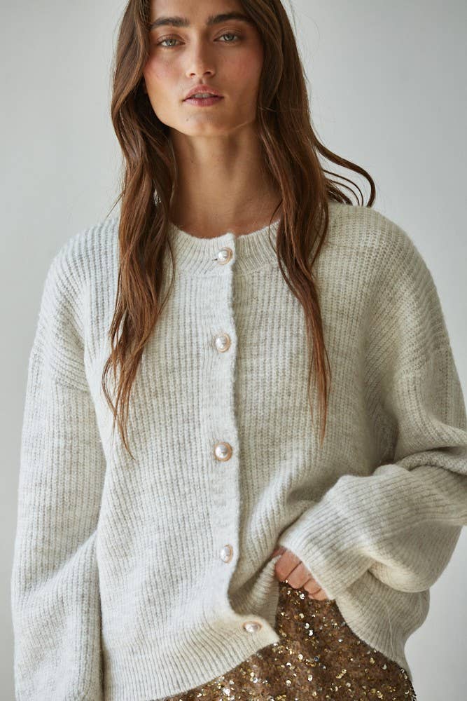 Knit Sweater Button Down Cardigan Top