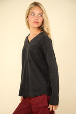 Comfy Knit Long Sleeve Top Black