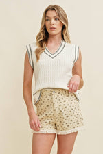 Sweater Vest Top Cream