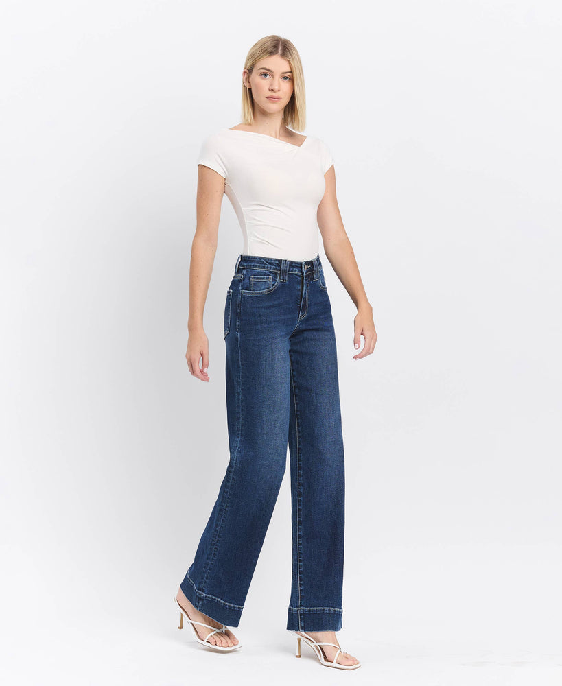 High Rise Wide Leg Trouser Style Jeans