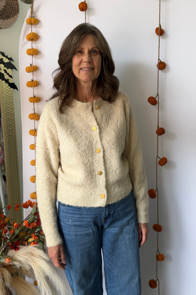 Button Front Cardigan Cream