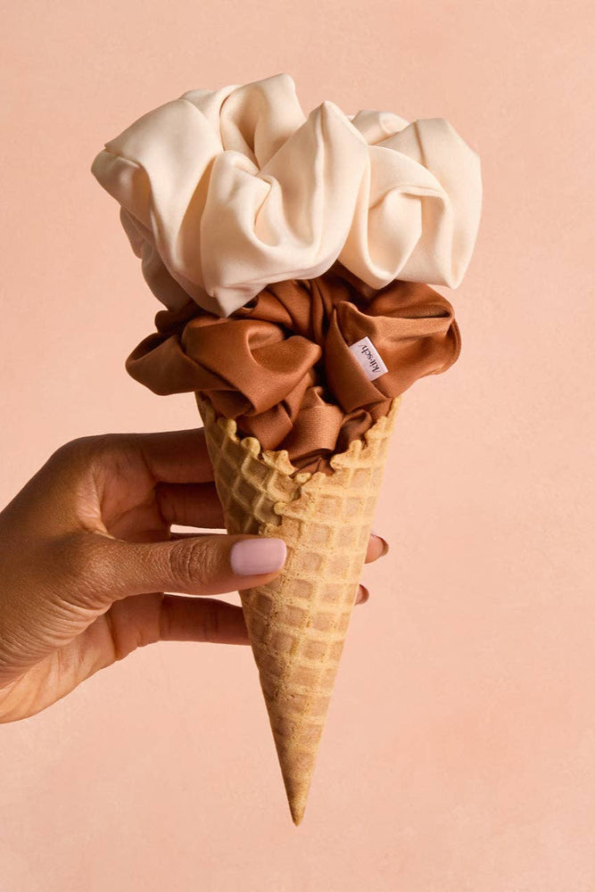 Cream & Camel Oversized Scrunchies