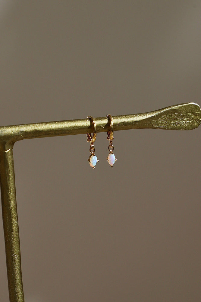 Mini Oval Opalite Huggies