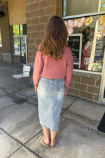 Denim Maxi Skirt Medium Wash