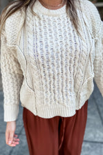 Rory Cable Knit Sweater Cream - Lilac&Lemon