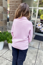 Renee Lilac Button Up Collared Sweater