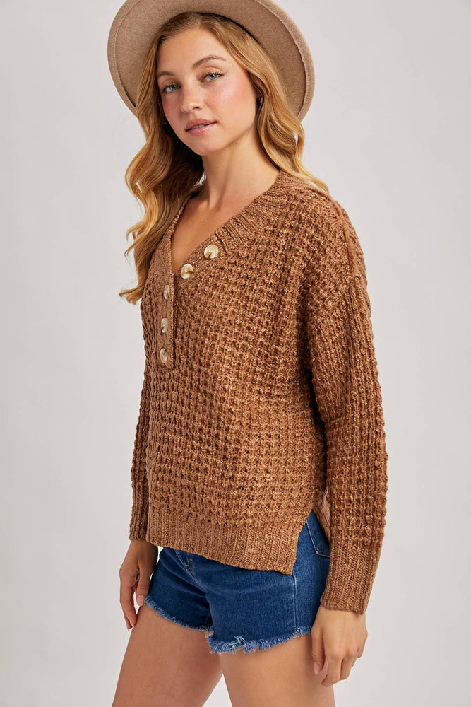 Thermal Henely Sweater Top