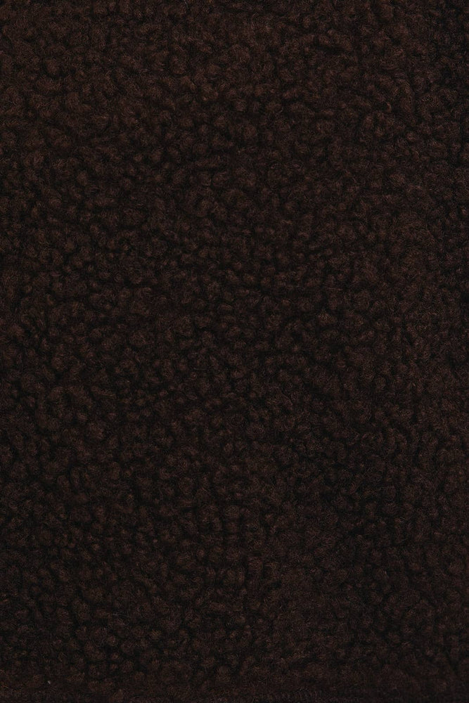 Mock Neck Fleece Jacket Mocha
