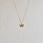 Miniature Cz Butterfly 16" Necklace