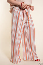 Plus Striped Pant Mauve