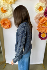 Relaxed Open Cardigan Washed Indigo