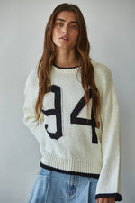 Knit Sweater Cotton Crew Neck Long Sleeve Pullover