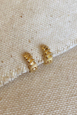 18k Gold Filled Rugged Petite Clicker Hoop Earrings