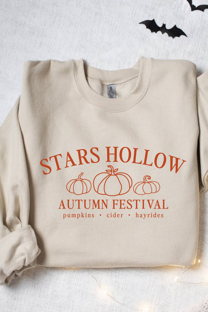 Stars Hollow Autumn Festival Graphic Sweatshirt Burnt Orange Print