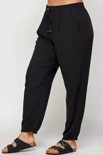 Plus Solid Black Joggers