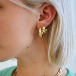 Star Thick Hoop Earrings