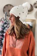 Star Studded Pom C.C Beanie