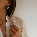 Butterfly Huggie Hoop Earrings