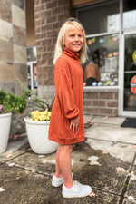 Girls Pumpkin Cable Knit Dress