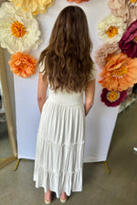 Smocked Tiered Maxi Dress White
