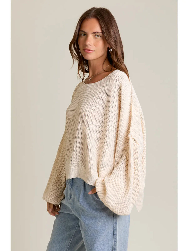 Pullover Mock Neck Sweater Ivory