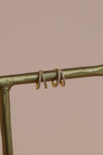 Double CZ Huggie Hoops