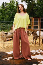 Wide Leg Cotton Gauze Pants