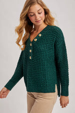 Thermal Henely Sweater Top