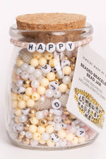 Happy Round Letter Neutral Tone DIY Bead Jar