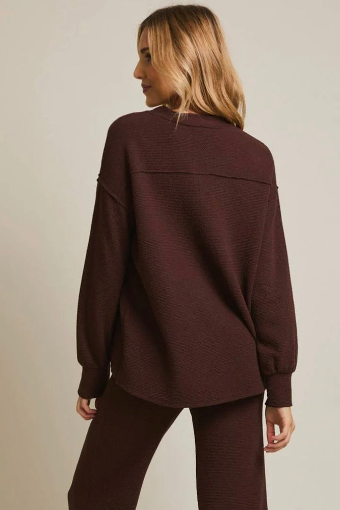 Round Neck Sweater Top Cocoa
