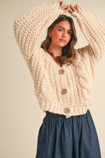 Chunky Knit Button Front Cardigan