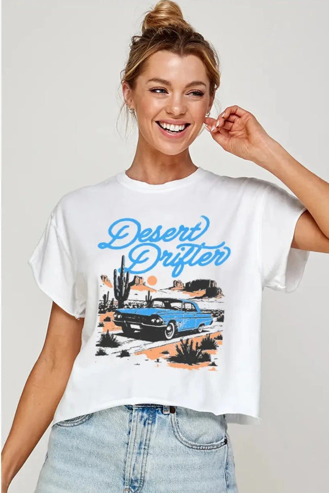 Desert Drifter Vintage Graphic Crop Tee