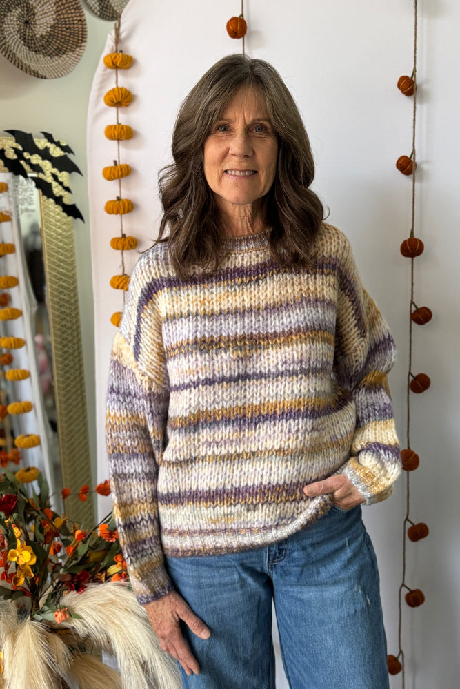 Purple and Yellow Multi Color Sweater