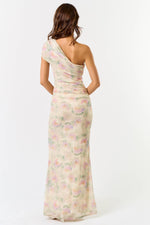 Mesh One Shoulder Maxi Dress