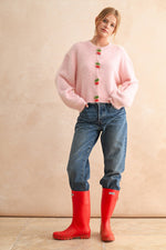 Cherry Button Front Cardigan