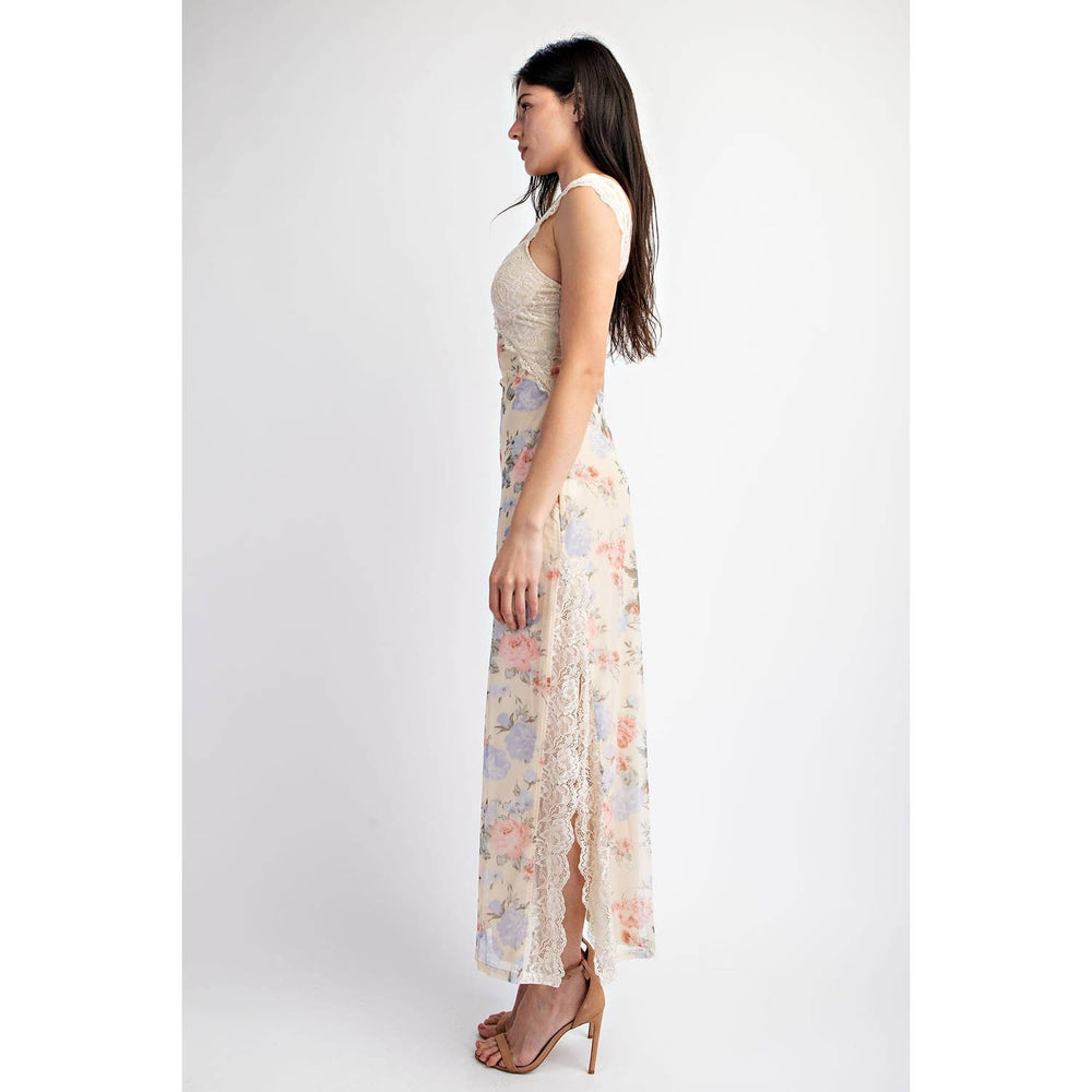 Lace Top Bralette Floral Dress