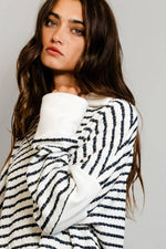 Relaxed Striped Top Black and White