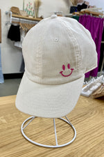 Mini Happy Face Embroidered Baseball Cap